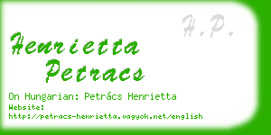 henrietta petracs business card
