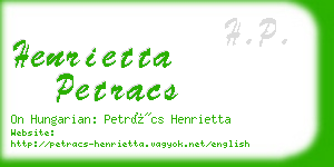 henrietta petracs business card